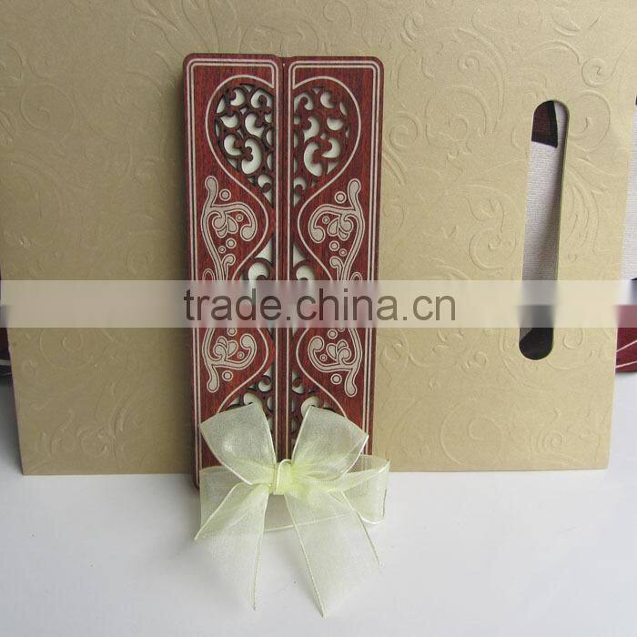 New Item Fancy Indian Wooden Wedding Invitation Cards