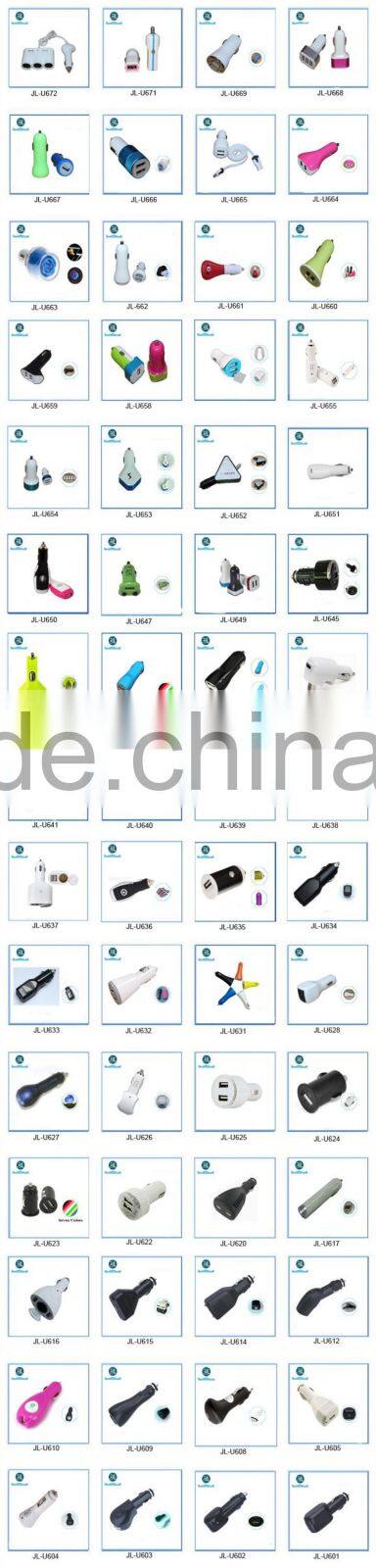 zhongshan JL-U666 car charger factory 12~24v Dual USB Car Charger 3.1A Quick Charge