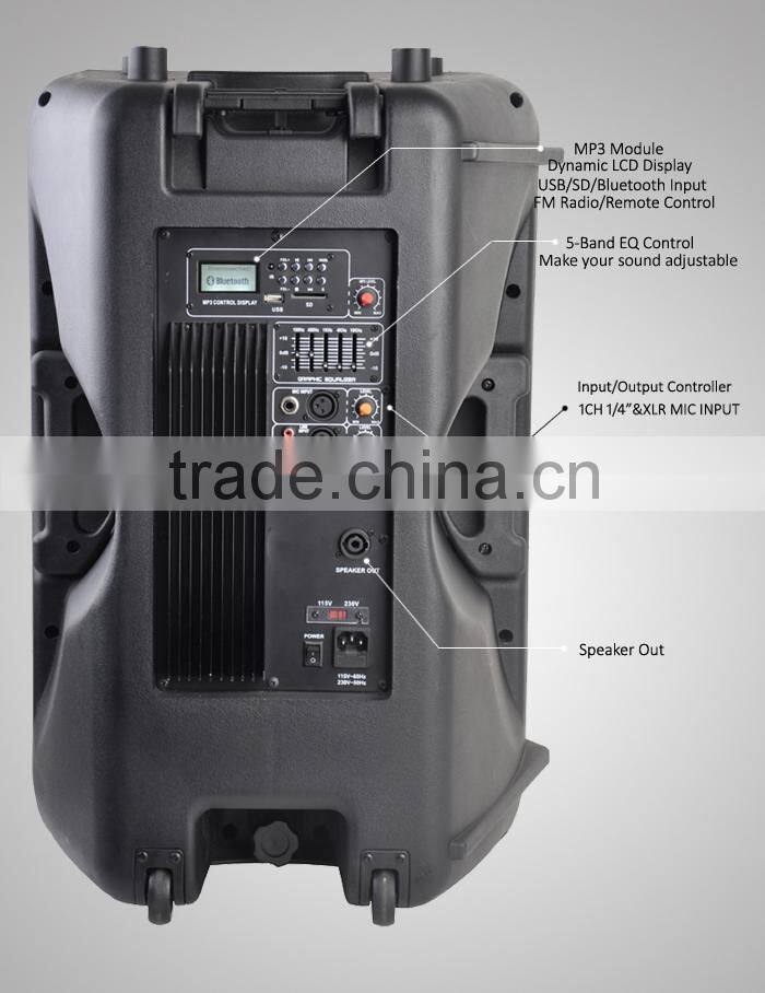 Powered Music System Amplifier Portable Speaker With Wheels CSM15AMXQ-BT
