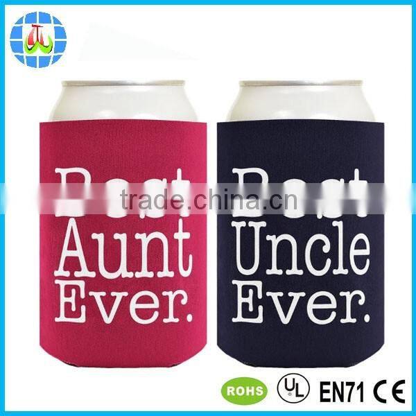 green neoprene tube can cooler with silk screen printing logo
