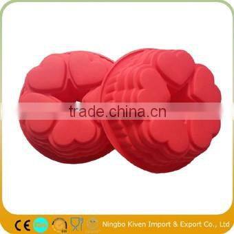 Big heart shaped silicone flower cake mold