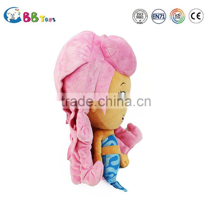 ICTI audits manufa cturer OEM plush toys/pink pretty mermaid for gift