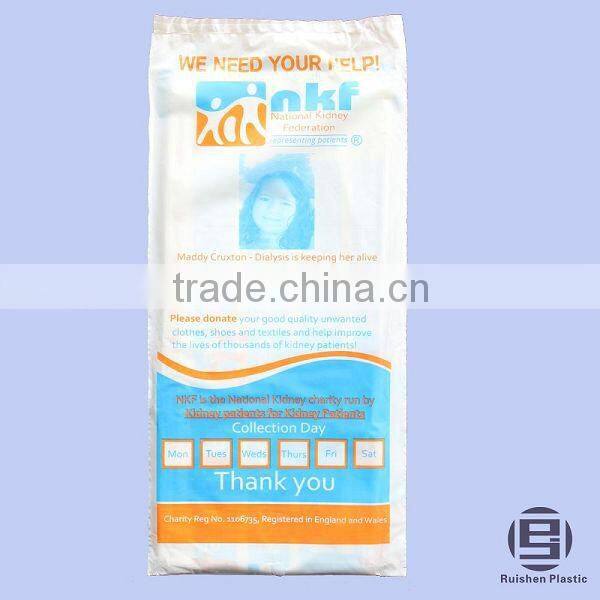NBCS Biodegradable PE Plastic Charity Bag With Printing For Collection