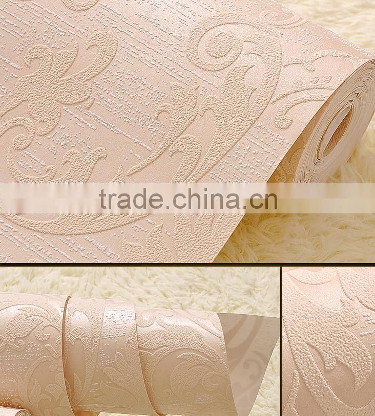 European style luxury non-woven embossment print wall paper