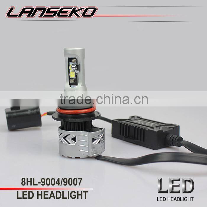 HIgh performance 6000lm led 12v 9004 headlamp use Aviation aluminium 6063