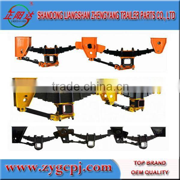 round axle underslung suspension for lowboy low bed semi trailer