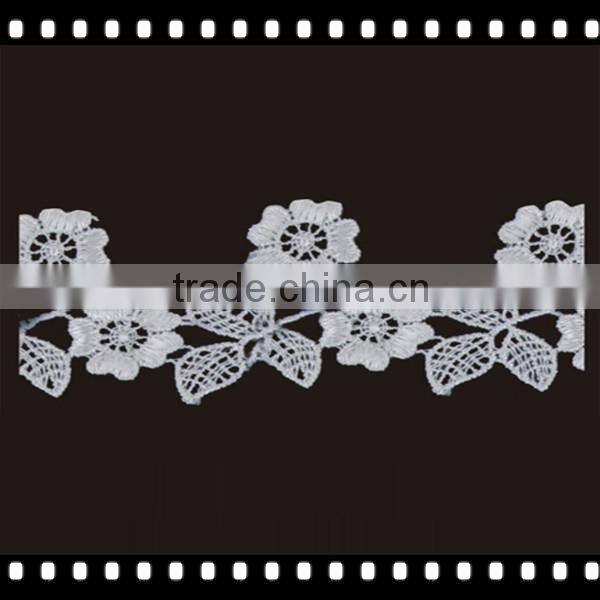 100% polyester white guipure lace trim