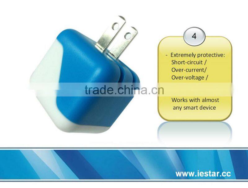 Mini design 5v 1a ul usb travel wall charger for mobile phone