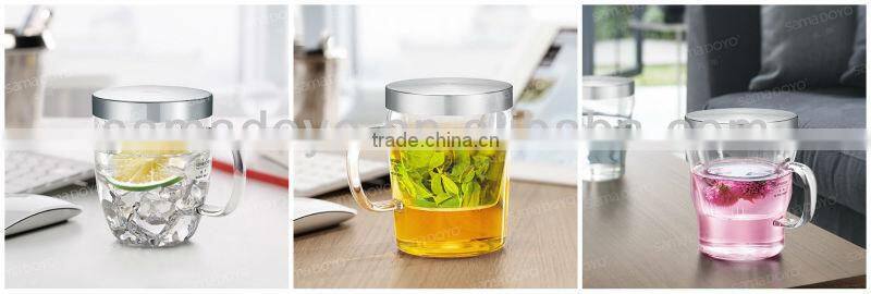 Samadoyo Elegant 350ml Glass Tea Mugs with Glass Deeper/ Filter/ Infuser on Sale