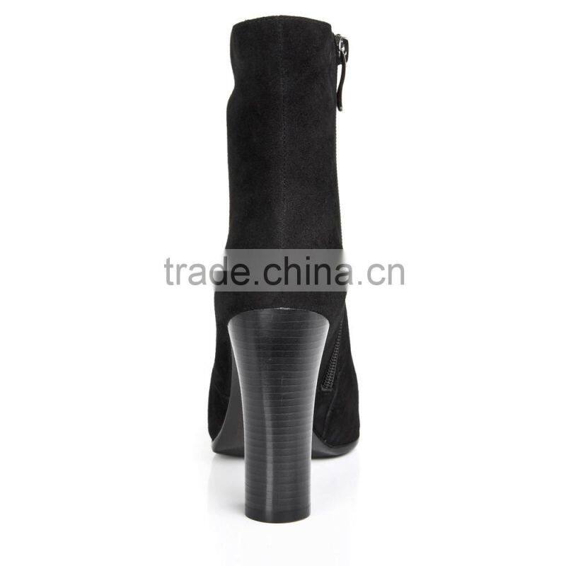 Top Fashionable Rhinestone Women Boots Andkle Boots Leather Heels