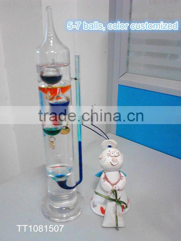 Galileo Thermometer with Barometer/ Glass thermometer with Barometer