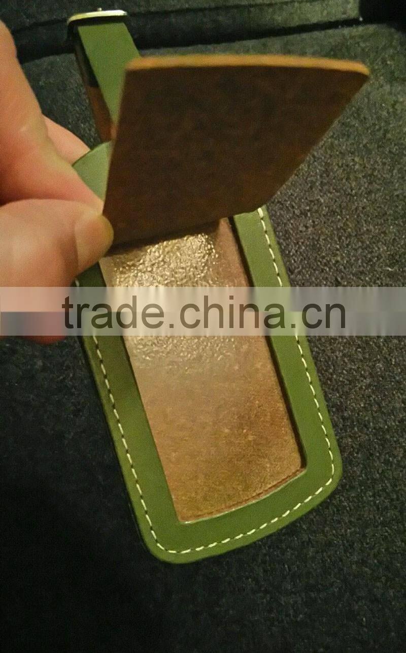 High Quality Bulk Recycled Leather Green Luggage Tag