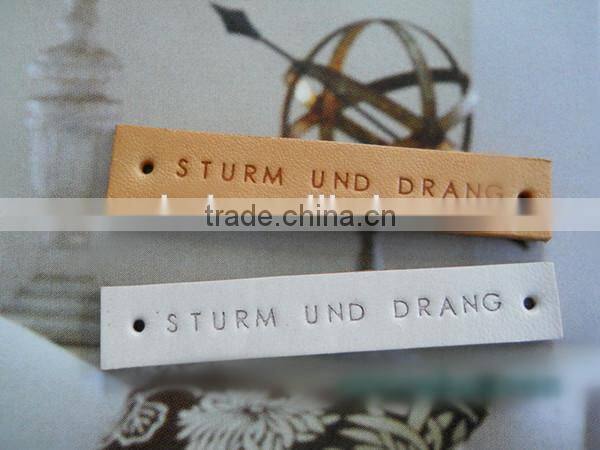 dongguan high quality custom embossed leather label