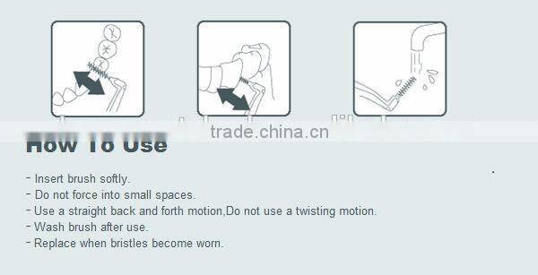 "L" style Interdental Brush Picks SSS, SS, S, M, China manufacturer, OEM offered