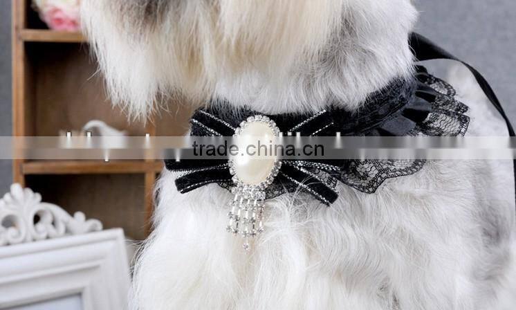 Black Ribbon Pet Dog Cat Scarf Collar