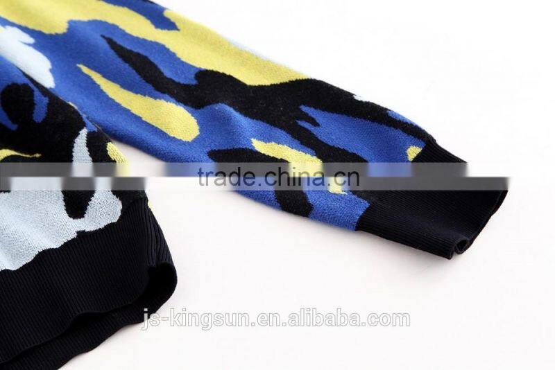 Woman sweater round neck long sleeve newest fashion jacquard pullover