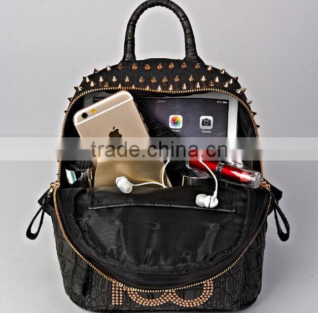 italian girls leather backpack in guangzhou factory china supplier