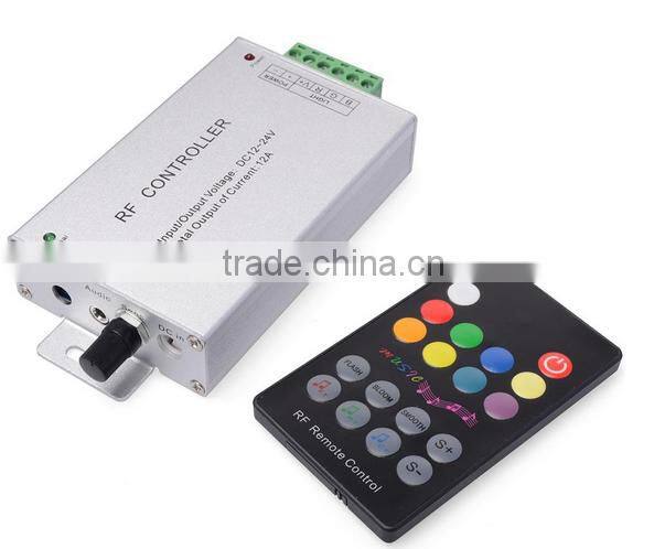 18-key RF music rgb led controller aluminum music rgb led controller audio audio Led rgb controller sound led controller CE,RoHS
