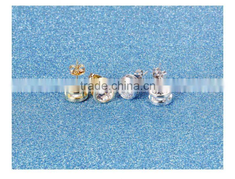 2016 new wholesale fashion jewelry ladies earrings designs clear crystal gold earring