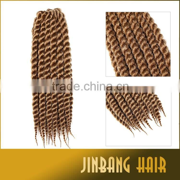 Cheap price synthetic hair extension 24 inch 2x havana mambo twist crochet braiding hair