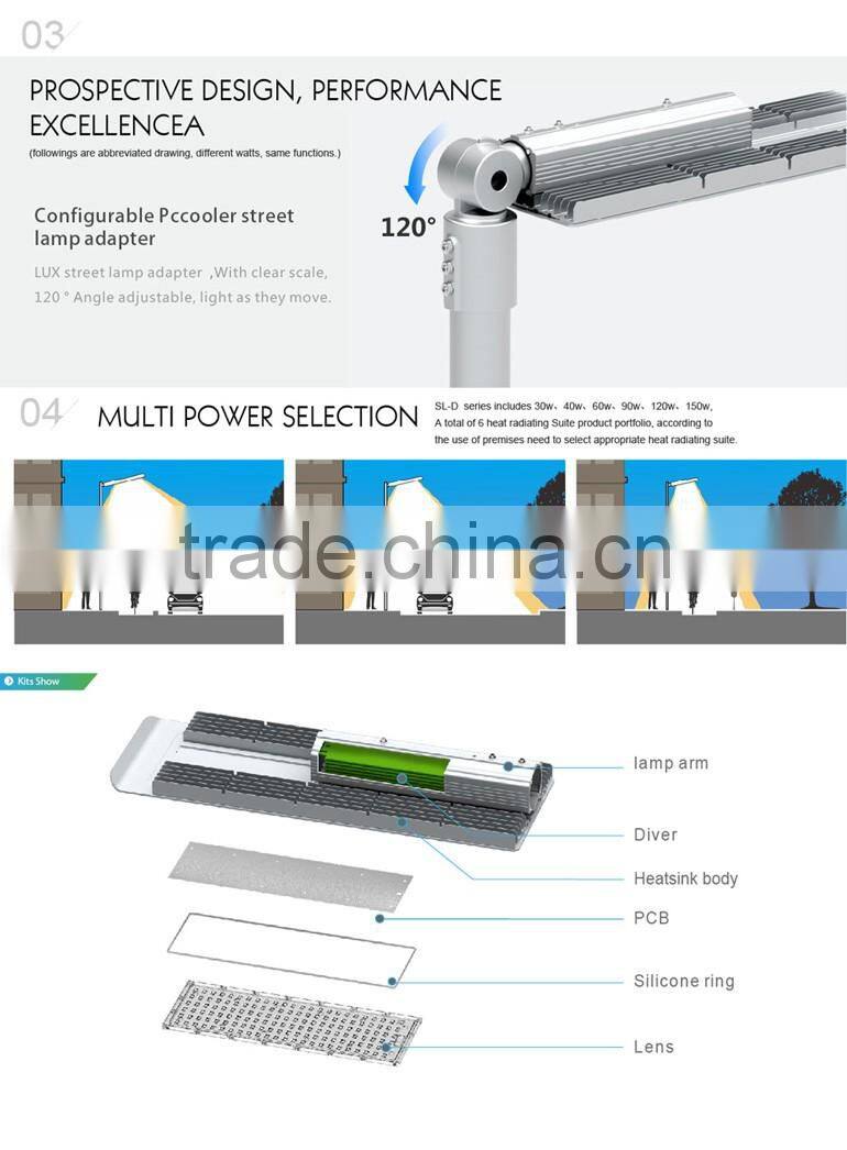 150W LED High Lumen Street Lamps, Meanwell Driver, Shenzhen Facotory, Promotional Price CE Rohs Approved, Super Slim Design