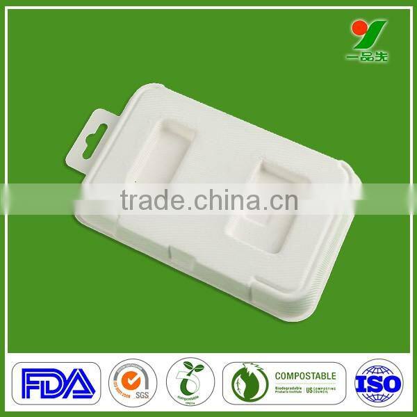 New Products 90days Biodegradable Theroforming Bagasse Pulp Micro SD Card Packaging Trays for Electronics Components