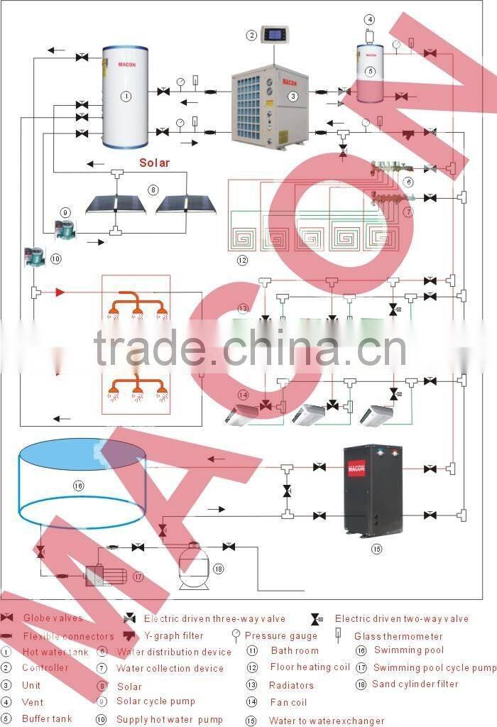 18kw low temperature air source heat pump, small heat pump, cheap heat pump