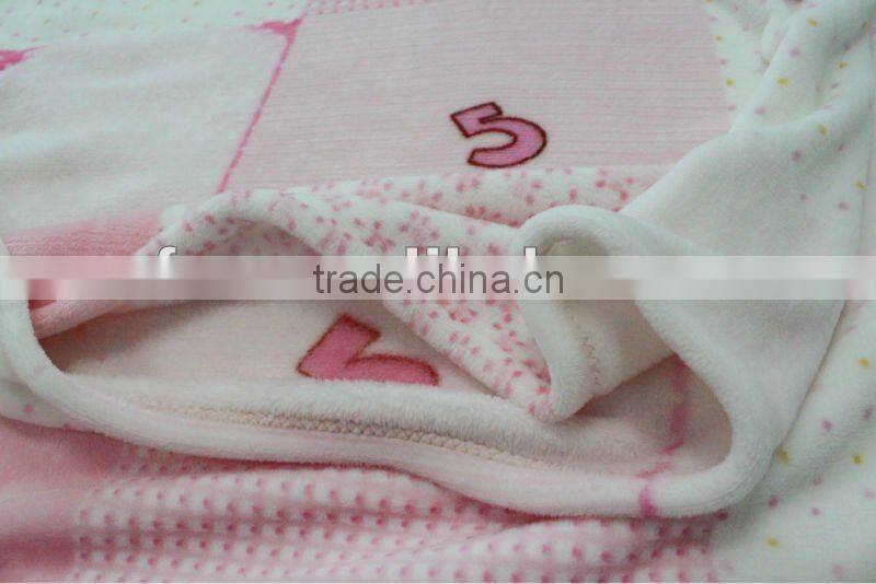 Cute bear print polar fleece baby blanket/fleece fabric polar bear print