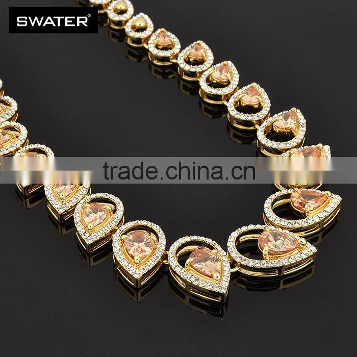 Latest Products 2016 Orange Gemstone Gold Jewelry Half Set