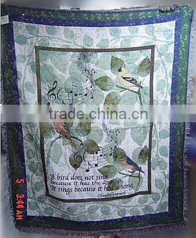 China customized design woven throw and blankets, jacquard technics, 50*60" size