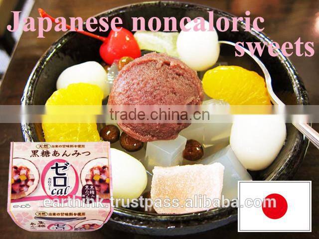 japanese wagashi ENDO's 'Zero Calorie' Kokuto(brown sugar syrup) Anmitsu 170g