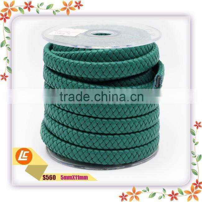 10mm width red peaceful braided cow leather cord for bracelets making