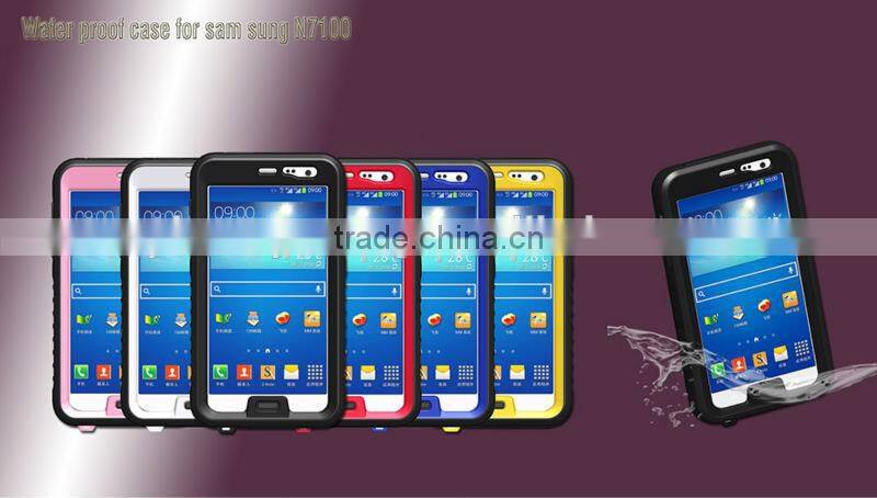 Newest hard PC Material waterproof case for Samsung galaxy note 2