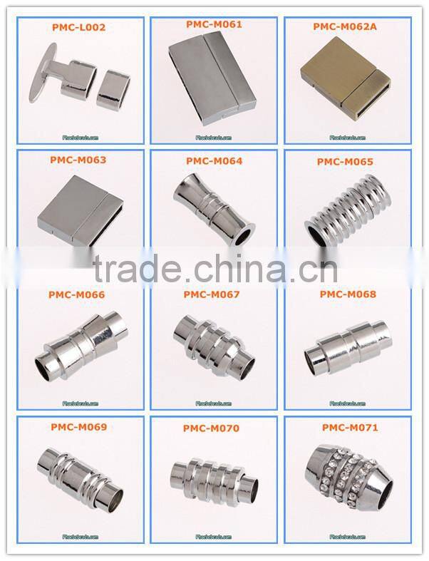 Wholesale Rhinestone Magnetic Clasps For Flat Leather Bracelets PMC-M081