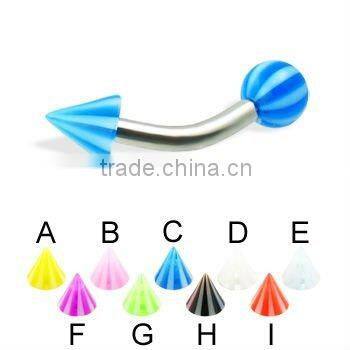 Beach ball and cone eyebrow ring