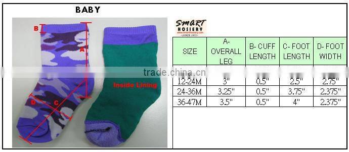 lining design leopard cheap baby socks