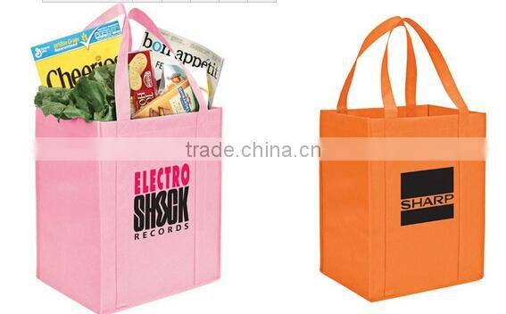 2015 promotional custom printed non woven reusable grocery bag for shopping