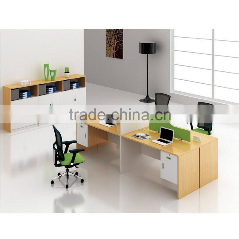 Full Melamine 4 people office desk workstions