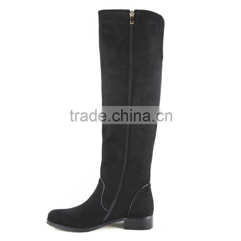 OLZ31 2015 new supplied round toe boots winter flat platform shoes fashion winter knee high flat boots