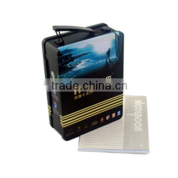Rectangular lunch tin box with handles