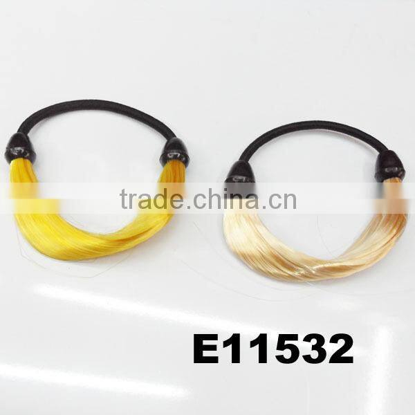 assorted colored human hair wig elastic hair tie wholesale