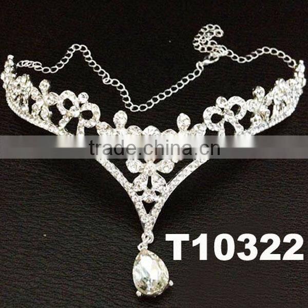 wedding bridal pearl crystal forehead tiara earring set