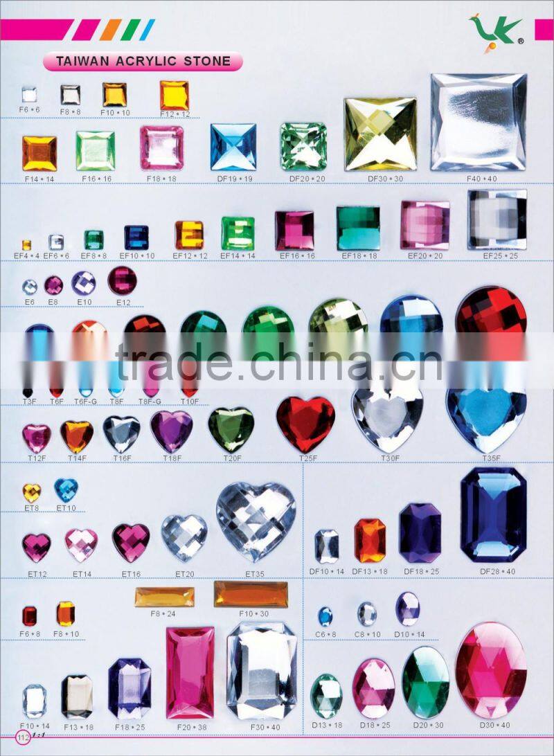 20mm Sew On Loose Acrylic Heart Flat Back Gems Beads