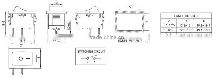 RS601A-1010013BB ROCKER SWITCHES SERIES