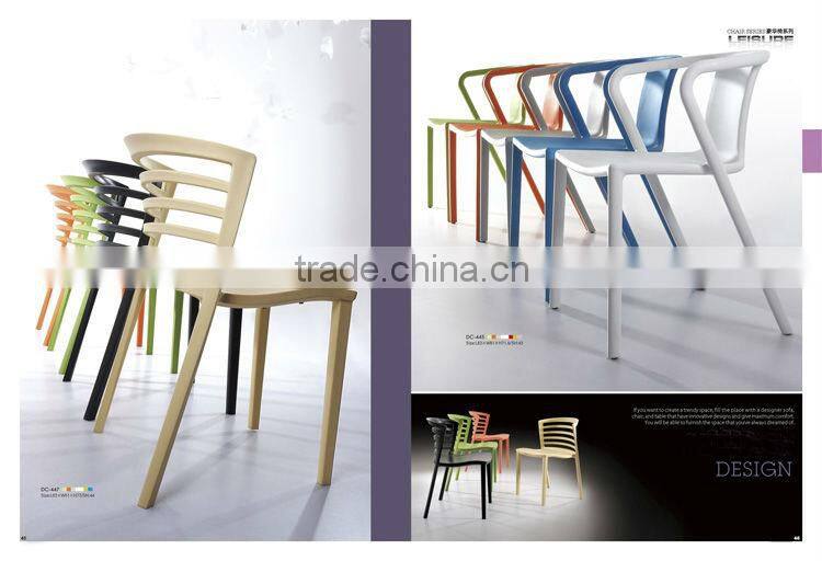 Plastic with wood leg dining chair /dining room home furniture