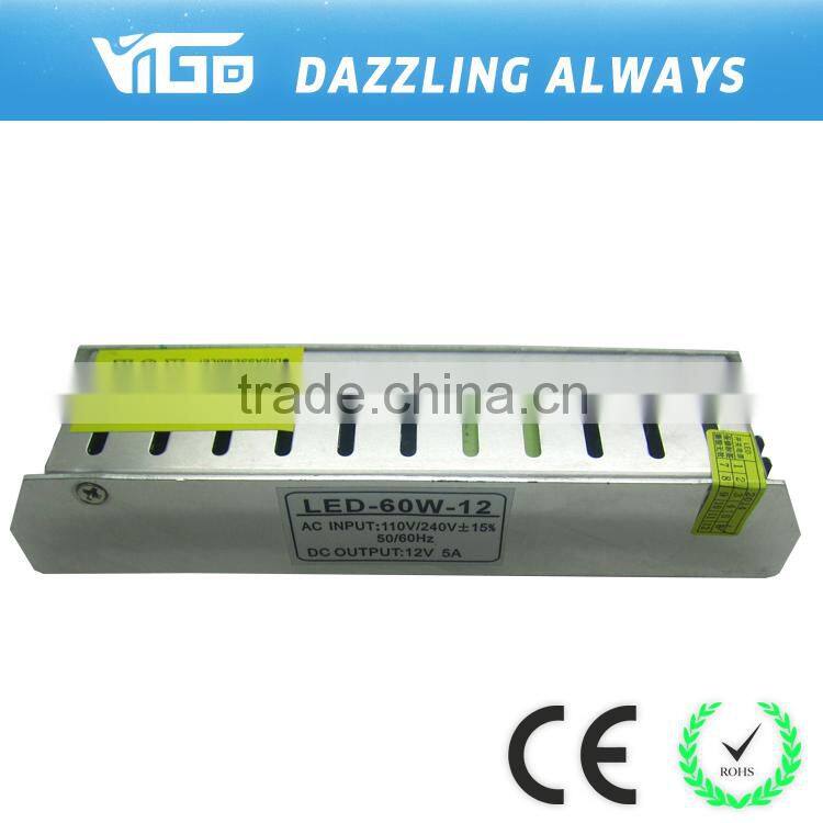 2014 China LED Driver Singe LED Power Supply 12V 5A 60W