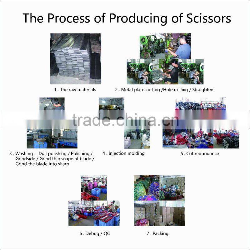 HS006 stainless steel titanium coated sewing scissors 7''