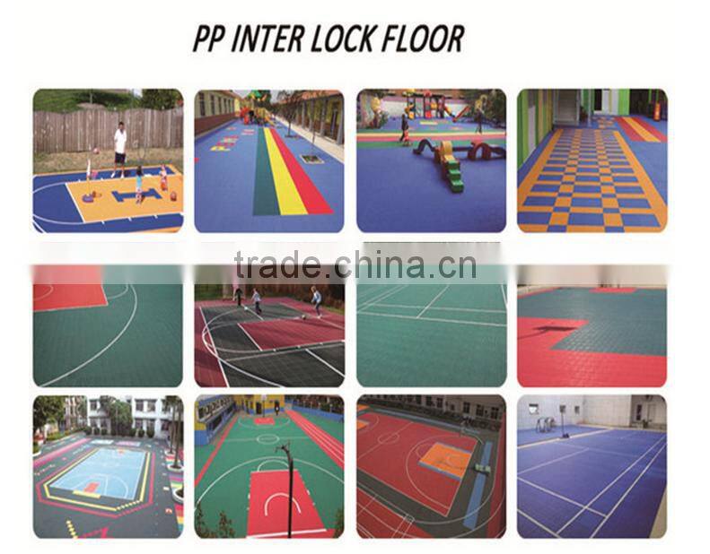 Plastic interlocking badminton court with high quality