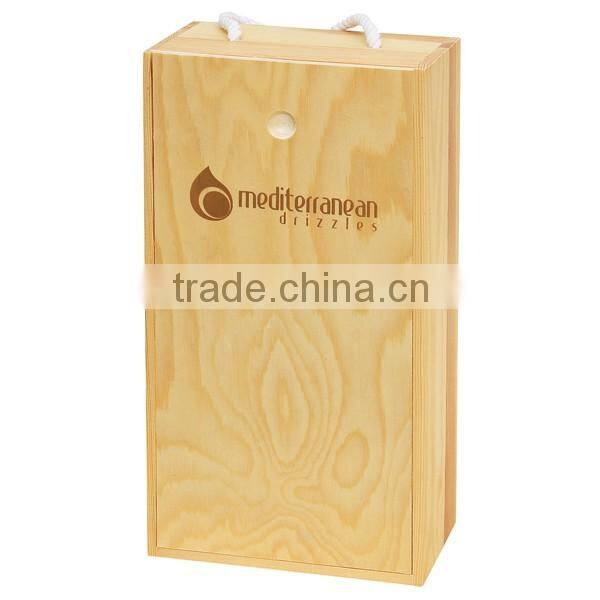 Made in china paulownia 2 bottles wooden wine gift box for sales