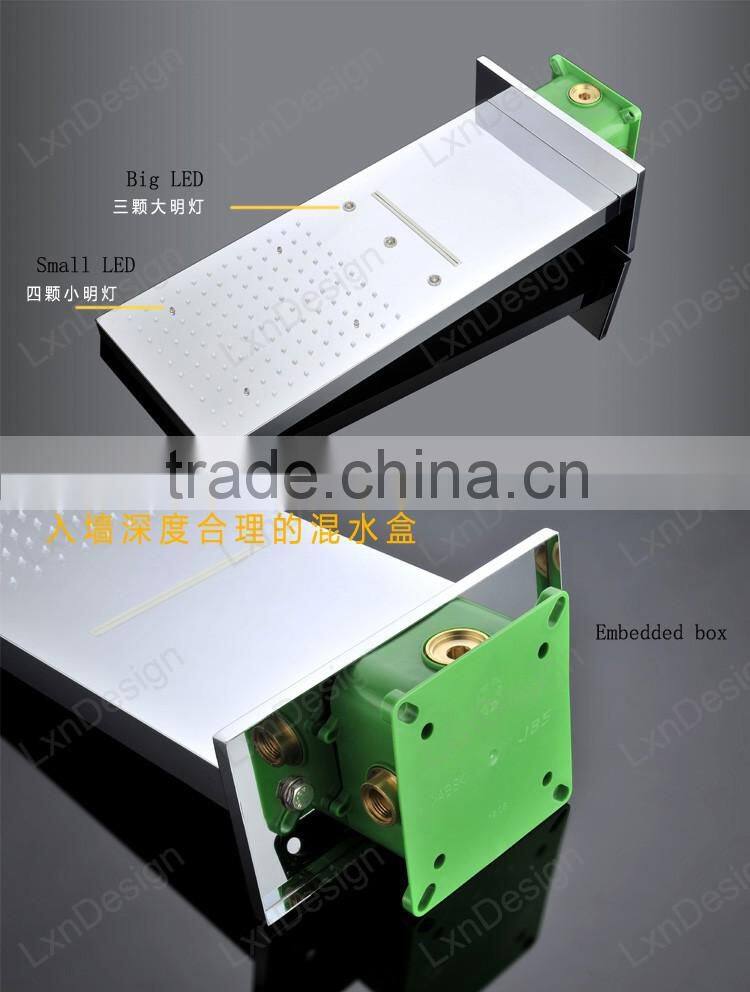 factory wholesale bath shower accessory 2 function raindrop shower stainless steel hydro power square led shower lighting fixtur